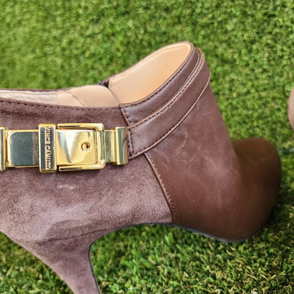 Vince Camuto Vanny Womens Brown Leather 3inches Heel Ankle Bootie Women's 8.5 - Picture 5 of 9